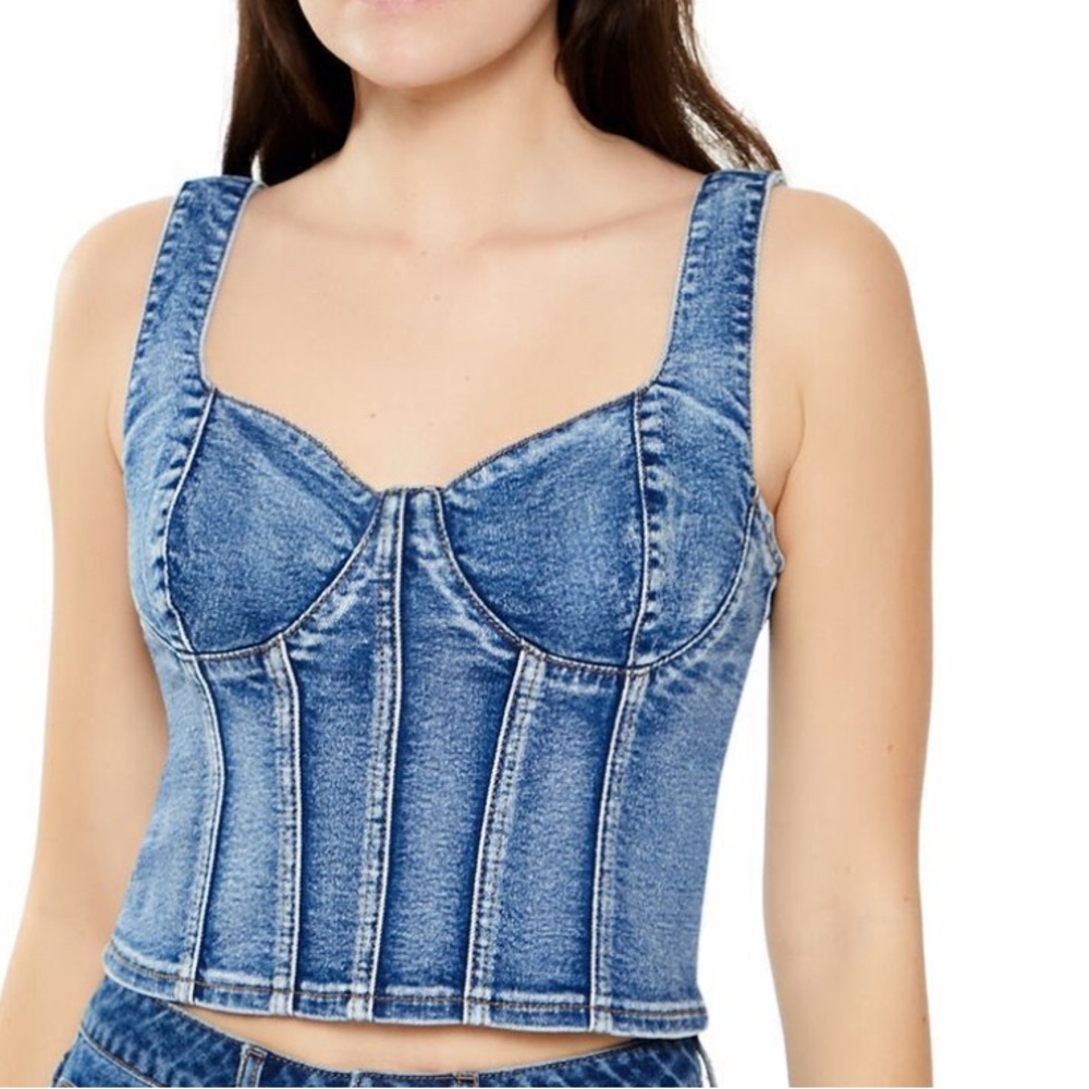 Denim Blue Women's Corset Top